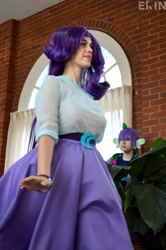 Size: 2724x4096 | Tagged: safe, artist:lin-z, rarity, spike, human, equestria girls, g4, clothes, cosplay, costume, irl, irl human, photo, skirt