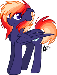 Size: 822x1079 | Tagged: safe, artist:gallantserver, oc, oc:maelstrom (gallantserver), pegasus, pony, female, magical lesbian spawn, mare, offspring, parent:rainbow dash, parent:spitfire, parents:spitdash, simple background, solo, transparent background