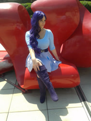 Size: 1920x2560 | Tagged: safe, artist:brinycosplay, rarity, human, bronycon, bronycon 2015, equestria girls, g4, clothes, cosplay, costume, irl, irl human, photo, sitting, solo