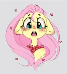 Size: 835x922 | Tagged: safe, artist:melodylibris, fluttershy, pegasus, pony, g4, blushing, bust, crying, cute, female, floppy ears, full face view, heart, heart eyes, hoof hold, looking at something, looking down, mare, open mouth, shyabetes, simple background, solo, stray strand, tears of joy, teary eyes, why can't i hold all these x, wingding eyes