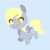 Size: 2048x2048 | Tagged: safe, artist:ethereanunicorn, derpy hooves, pegasus, pony, g4, blushing, chibi, cute, derpabetes, high res, lineless, no pupils, simple background, solo