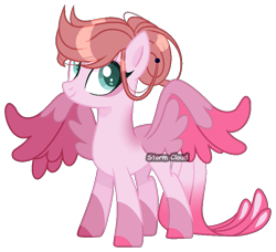 Size: 867x792 | Tagged: safe, artist:stormcloud-yt, oc, oc only, oc:felicity, pegasus, pony, base used, colored hooves, colored pupils, colored wings, female, full body, hooves, mare, partially open wings, pegasus oc, signature, simple background, smiling, solo, standing, transparent background, watermark, wings