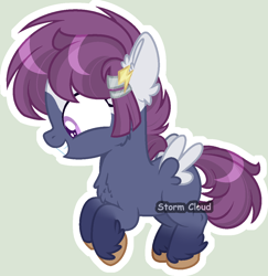 Size: 1064x1093 | Tagged: safe, artist:stormcloud-yt, oc, oc only, oc:vortex, pegasus, pony, chest fluff, colored wings, ear fluff, female, filly, flying, foal, full body, gray background, grin, offspring, outline, parent:rumble, parent:scootaloo, parents:rumbloo, pegasus oc, signature, simple background, smiling, solo, spread wings, tail, two toned wings, unshorn fetlocks, watermark, white outline, wings