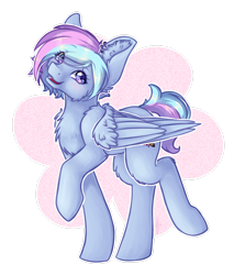 Size: 2311x2594 | Tagged: safe, artist:maneblue, oc, oc only, pegasus, pony, chest fluff, ear fluff, female, high res, mare, pegasus oc, raised hoof, simple background, solo, transparent background, wings