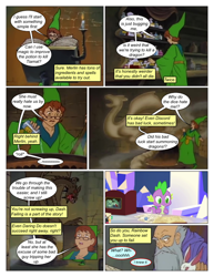 Size: 612x792 | Tagged: safe, artist:greatdinn, artist:newbiespud, edit, edited screencap, screencap, spike, dragon, comic:friendship is dragons, g4, book, clothes, collaboration, comic, dialogue, glasses, male, screencap comic, thinking