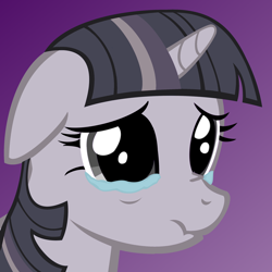 Size: 2500x2500 | Tagged: safe, artist:jfiend97, edit, editor:wardex101, twilight sparkle, pony, g4, crying, discorded, discorded twilight, female, high res, sad, scrunchy face, solo, twilight tragedy