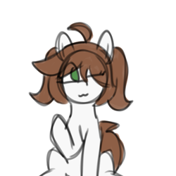 Size: 777x778 | Tagged: safe, artist:seylan, oc, oc only, oc:cherro, earth pony, pony, digital art, one eye closed, simple background, solo, transparent background