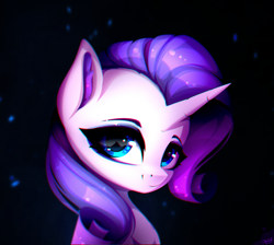 Size: 2744x2454 | Tagged: safe, artist:stahlkat, rarity, pony, unicorn, g4, black background, bust, ear fluff, female, high res, horn, mare, portrait, signature, simple background, solo