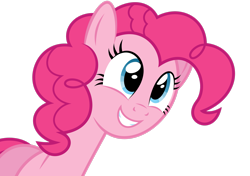 Size: 2917x2056 | Tagged: safe, artist:soren-the-owl, pinkie pie, earth pony, pony, g4, bust, female, grin, high res, mare, simple background, smiling, solo, transparent background, vector