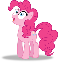 Size: 2376x2523 | Tagged: safe, artist:soren-the-owl, pinkie pie, earth pony, pony, g4, .svg available, female, full body, high res, hooves, mare, open mouth, open smile, shadow, simple background, smiling, solo, standing, tail, transparent background, vector