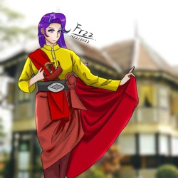 Size: 1080x1080 | Tagged: safe, artist:lencai123, starlight glimmer, human, g4, clothes, female, humanized, malaysia, solo