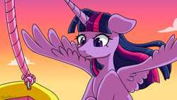 Size: 1920x1080 | Tagged: safe, artist:vladivoices, part of a set, twilight sparkle, alicorn, pony, fanfic:history repeats, animatic, female, floppy ears, solo, spread wings, twilight sparkle (alicorn), wings