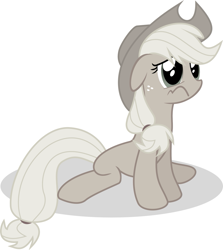 Size: 913x1024 | Tagged: artist needed, safe, edit, applejack, earth pony, pony, g4, party of one, applejack tragedy, applejack's hat, cowboy hat, discorded, female, hat, mare, mouth on side of face, sad, simple background, solo, white background