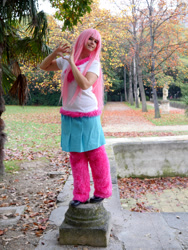 Size: 2121x2828 | Tagged: safe, artist:trauma-tizm, oc, oc:fluffle puff, human, 2015, clothes, cosplay, costume, heart hands, high res, irl, irl human, photo, solo