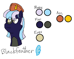 Size: 387x308 | Tagged: safe, artist:nukepony360, oc, oc only, oc:blackfeather, pegasus, pony, bust, hat, refence sheet, simple background, solo, white background