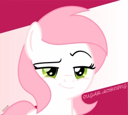 Size: 2294x2059 | Tagged: safe, artist:ponyrailartist, oc, oc only, oc:sugar morning, pegasus, pony, high res, looking at you, smiling, smirk, solo