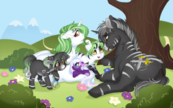 Size: 3500x2200 | Tagged: safe, artist:roselord, oc, bat pony, pony, unicorn, zebra, high res