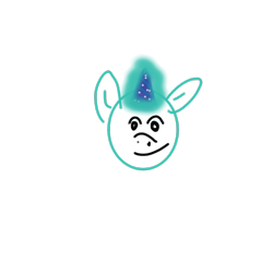 Size: 1000x1000 | Tagged: safe, artist:x9, oc, oc only, oc:宇宙星河, hybrid, glowing, glowing horn, head only, horn, simple background, solo, transparent background