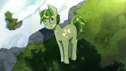 Size: 1920x1080 | Tagged: safe, artist:triplesevens, oc, oc only, pony, cloud, floating island, male, solo, stallion