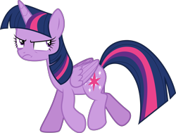 Size: 6000x4535 | Tagged: safe, artist:twilirity, twilight sparkle, alicorn, pony, g4, season 6, to where and back again, absurd resolution, angry, disguise, disguised changeling, fake twilight, female, frown, mare, multicolored hair, multicolored mane, multicolored tail, simple background, solo, tail, transparent background, trotting, twilight sparkle (alicorn), vector