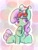 Size: 768x1024 | Tagged: safe, artist:pnpn_721, oc, oc only, oc:jenni love, pony, unicorn, bracelet, cute, female, jewelry, mare, ocbetes, plushie, raised hoof, ribbon, sitting, solo, teddy bear