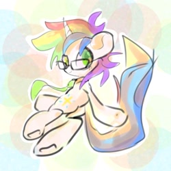 Size: 768x768 | Tagged: safe, artist:pnpn_721, oc, oc only, pony, unicorn, cute, glasses, horn, looking at you, male, necktie, ocbetes, solo, stallion, unicorn oc