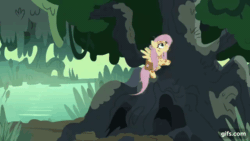 Size: 640x360 | Tagged: safe, screencap, fluttershy, pegasus, pony, a health of information, g4, season 7, animated, eyes closed, female, flying, gif, gifs.com, mare, solo, spread wings, wings