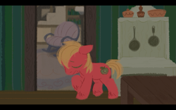 Size: 1280x800 | Tagged: safe, artist:kluzart, big macintosh, earth pony, pony, g4, colt big macintosh, male, solo, younger