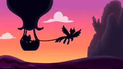 Size: 1920x1080 | Tagged: safe, artist:vladivoices, part of a set, twilight sparkle, alicorn, pony, fanfic:history repeats, g4, animatic, female, hot air balloon, silhouette, twilight sparkle (alicorn)