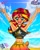 Size: 1080x1350 | Tagged: safe, artist:mlp-france-yt, sunset shimmer, equestria girls, g4, beach, belly button, breasts, busty sunset shimmer, clothes, female, looking at you, ocean, open mouth, sarong, solo, swimsuit, water