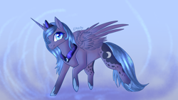 Size: 1280x720 | Tagged: safe, artist:sunniesfunthecupcake, princess luna, alicorn, pony, g4, female, s1 luna, solo