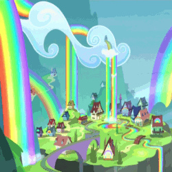Size: 1080x1080 | Tagged: safe, screencap, g4, season 4, trade ya!, animated, cropped, gif, liquid rainbow, loop, no pony, rainbow falls (location), rainbow waterfall