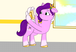 Size: 4720x3280 | Tagged: safe, artist:katiesunny2, pipp petals, pegasus, pony, g5, cellphone, female, hoof hold, mare, phone, selfie, solo, spread wings, sun, wings