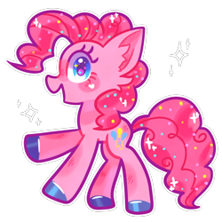 Size: 2956x2956 | Tagged: safe, artist:kojarmax, pinkie pie, earth pony, pony, g4, blush sticker, blushing, colored hooves, cute, diapinkes, ear fluff, female, heart, high res, looking at you, mare, open mouth, profile, simple background, solo, sparkly eyes, transparent background, wingding eyes