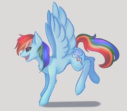 Size: 1882x1640 | Tagged: safe, artist:kurochhi, rainbow dash, pegasus, pony, g4, gray background, simple background, solo