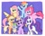 Size: 2048x1621 | Tagged: safe, artist:leo19969525, applejack, fluttershy, pinkie pie, rainbow dash, rarity, spike, twilight sparkle, alicorn, dragon, earth pony, pegasus, pony, unicorn, g4, applejack's hat, blush sticker, blushing, cowboy hat, crown, cute, dashabetes, diapinkes, female, grin, hat, jackabetes, jewelry, looking at you, male, mane seven, mane six, mare, paper, quill, raribetes, regalia, septet, shyabetes, simple background, smiling, spikabetes, twiabetes, twilight sparkle (alicorn)