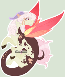 Size: 1730x2059 | Tagged: safe, artist:stormcloud-yt, oc, oc only, oc:abaddon, draconequus, hybrid, base used, draconequus oc, interspecies offspring, looking back, male, offspring, parent:discord, parent:fluttershy, parents:discoshy, simple background, solo