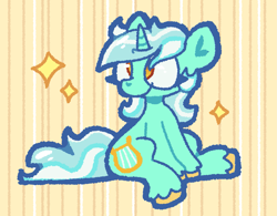 Size: 2055x1603 | Tagged: safe, artist:toaestt, lyra heartstrings, pony, unicorn, g4, abstract background, female, mare, solo, sparkles, striped background