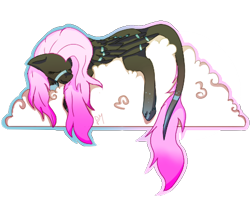 Size: 449x357 | Tagged: safe, artist:peachyminnie, oc, oc only, pegasus, pony, cloud, eyes closed, on a cloud, pegasus oc, simple background, sleeping, solo, transparent background, wings