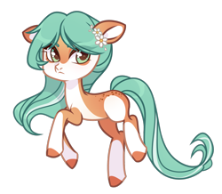 Size: 1410x1230 | Tagged: safe, artist:miioko, oc, oc only, earth pony, pony, colored hooves, earth pony oc, female, flower, flower in hair, mare, simple background, solo, transparent background