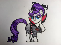 Size: 2048x1529 | Tagged: safe, artist:aperaturescience, rarity, pony, unicorn, g4, 2013, female, nightmare night rarity, solo, traditional art