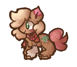 Size: 2513x2192 | Tagged: safe, artist:toaestt, oc, oc only, earth pony, pony, chest fluff, clothes, digital art, female, fluffy, freckles, high res, scarf, simple background, solo, stitches, white background