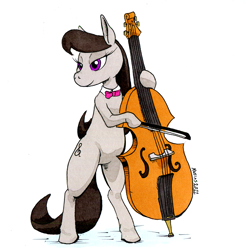 Size: 1225x1250 | Tagged: safe, artist:darkhestur, octavia melody, earth pony, pony, g4, bipedal, cello, dexterous hooves, making music, musical instrument, playing music, simple background, solo