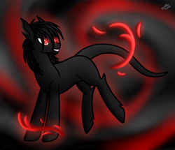 Size: 4179x3590 | Tagged: safe, artist:princessmoonsilver, oc, oc:unknow, earth pony, pony, dark magic, magic, red and black oc, solo