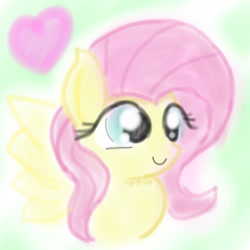 Size: 2048x2048 | Tagged: safe, artist:tiga mega, fluttershy, pegasus, pony, g4, female, happy, heart, high res, mare, smiling, solo