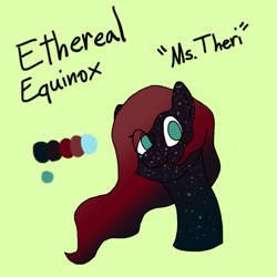 Size: 591x590 | Tagged: safe, artist:nukepony360, oc, oc only, oc:ethereal equinox, oc:ms. theri, pony, bust, freckles, reference sheet, solo