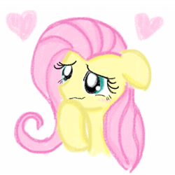 Size: 4096x4096 | Tagged: safe, artist:tiga mega, fluttershy, pegasus, pony, g4, bust, female, heart, mare, raised hoof, simple background, solo, white background