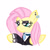 Size: 4096x4096 | Tagged: safe, artist:tiga mega, fluttershy, pegasus, pony, fake it 'til you make it, g4, my little pony: friendship is magic, alternate hairstyle, bust, clothes, ear piercing, earring, eyeshadow, female, fluttergoth, gem, goth, jacket, jewelry, lidded eyes, makeup, mare, necklace, piercing, raised hoof, simple background, solo, white background, wings