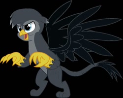 Size: 1024x814 | Tagged: safe, artist:beesmeliss, oc, oc:gideon, griffon, black background, male, simple background, solo