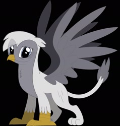Size: 1690x1777 | Tagged: safe, artist:beesmeliss, oc, oc:galina, griffon, black background, female, gray eyes, looking at you, simple background, solo